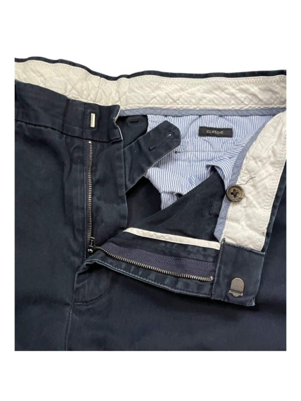 J. Crew Bowery Classic Fit Mens Flat Front Chinos 34x30 Navy - Picture 4 of 13